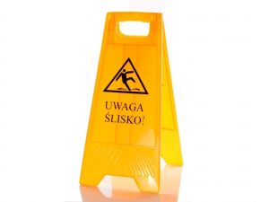 TABLICA OSTRZEGAWCZA "UWAGA ŚLISKO!"
