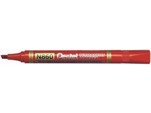 MARKER PERMANENTNY PENTEL N860B CZERWONY ŚCIĘTA KOŃCÓWKA