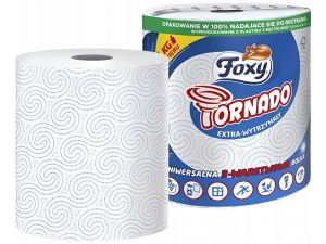 RĘCZNIK PAPIEROWY TRZYWARSTWOWY CELULOZOWY FOXY TORNADO BIAŁY 350 LISTKÓW