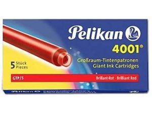 NABOJE ATRAMENTOWE PELIKAN GTP/5 CZERWONE DŁUGIE