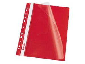 SKOROSZYT PLASTIKOWY Z PERFORACJĄ ESSELTE CZERWONY 10 SZT