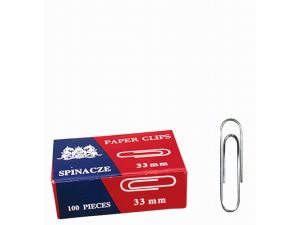 SPINACZE BIUROWE OKRĄGŁE METALOWE 33MM GRAND 100 SZT. R33