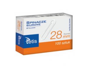 SPINACZ BIUROWE OWALNE TETIS 28MM R28 GS140-B  OPAK.100SZT