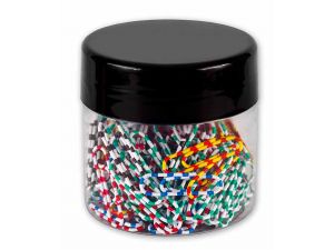 SPINACZE BIUROWE VICTORY OFFICE 28MM 150 SZT. OKRĄGŁE ZEBRA MIX KOLORÓW SŁOIK MAŁY