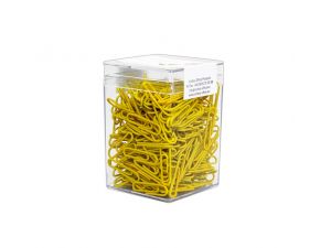 SPINACZE BIUROWE VICTORY OFFICE 28MM 300 SZT. OKRĄGŁE POWLEKANE ŻÓŁTE POJEMNIK PLASTIKOWY
