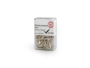 SPINACZE BIUROWE VICTORY OFFICE 28MM 50 SZT. OKRĄGŁE POWLEKANE BIAŁE POJEMNIK PLASTIKOWY