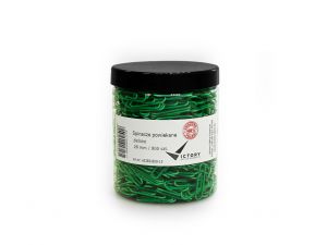 SPINACZE BIUROWE VICTORY OFFICE 28MM 800 SZT. OKRĄGŁE POWLEKANE ZIELONE SŁOIK DUŻY