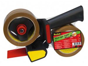 TAŚMA PAKOWA SCOTCH 309 50X66 BRĄZOWA AKRYLOWA 2 SZT + OKLEJARKA HE180