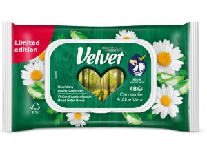 PAPIER TOALETOWY VELVET NAWILŻANY ALOES&RUMIANEK