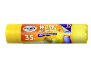 WORKI NA ŚMIECI 35L GROSIK HD 15SZT. Z TAŚMĄ