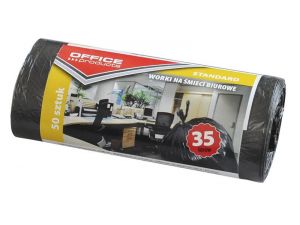 WORKI NA ŚMIECI 35L BIUROWE OFFICE PRODUCTS STANDARD (HDPE)  50SZT. CZARNE