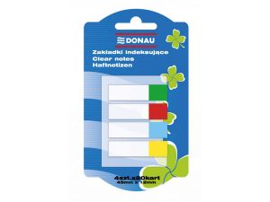 ZAKŁADKI INDEKSUJĄCE DONAU 12X45MM PP 4 KOLORY PO 20 SZT.
