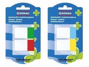 ZAKŁADKI INDEKSUJĄCE DONAU 25X45MM PP 2 KOLORY PO 20 SZT.