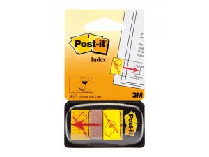 ZAKŁADKI INDEKSUJĄCE POST-IT 25,4X43,2MM 680-31 PP Z NADRUKIEM RĘKA OŁÓWEK 50 SZT.