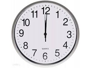 SREBRNY ZEGAR ŚCIENNY 25 CM