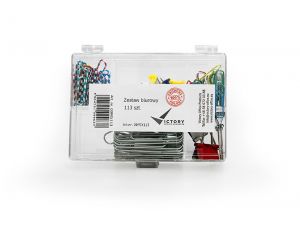 ZESTAW BIUROWY VICTORY OFFICE MIX 113SZT SPINACZE, PINEZKI, SPINACZE KLIPSY W POJEMNIKU PLASTIKOWYM