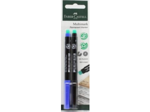 ZESTAW 2 FOLIOPISÓW FABER-CASTELL MULTIMARK F 1513 NIEBIESKI I ZIELONY